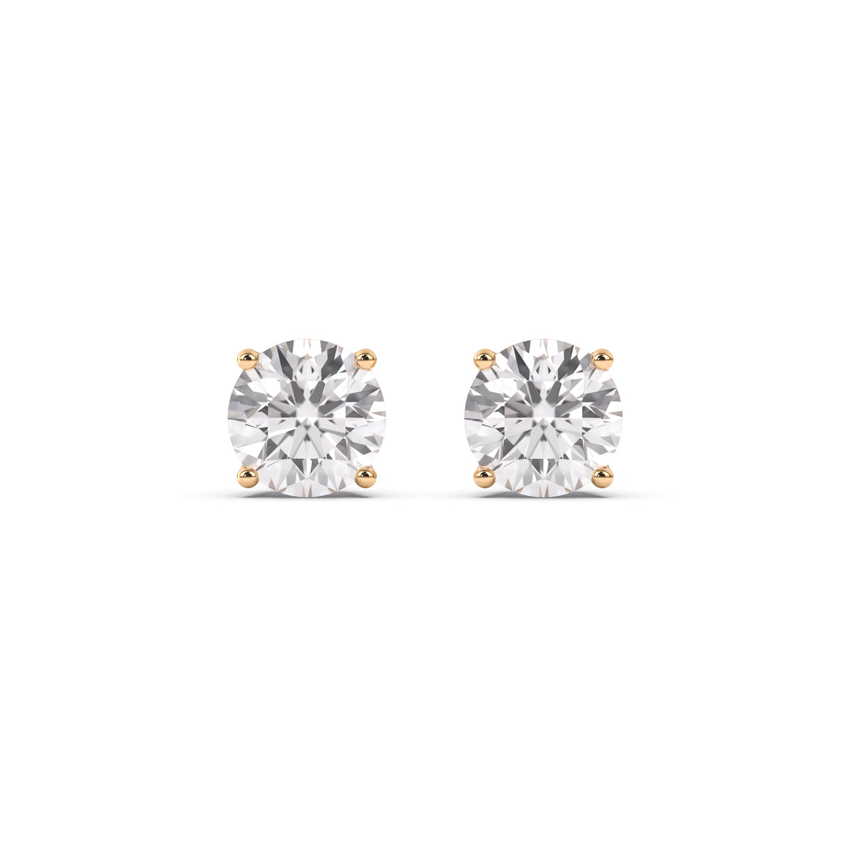 Reverra 14K Round Lab Diamond 4-Prong Studs