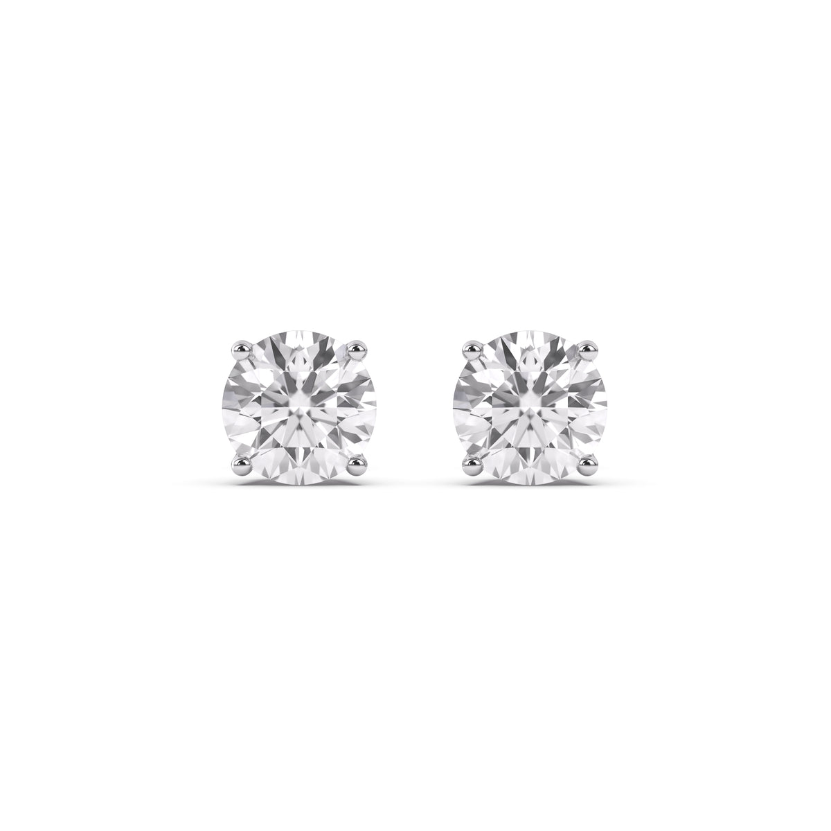 Reverra 14K Round Lab Diamond 4-Prong Studs
