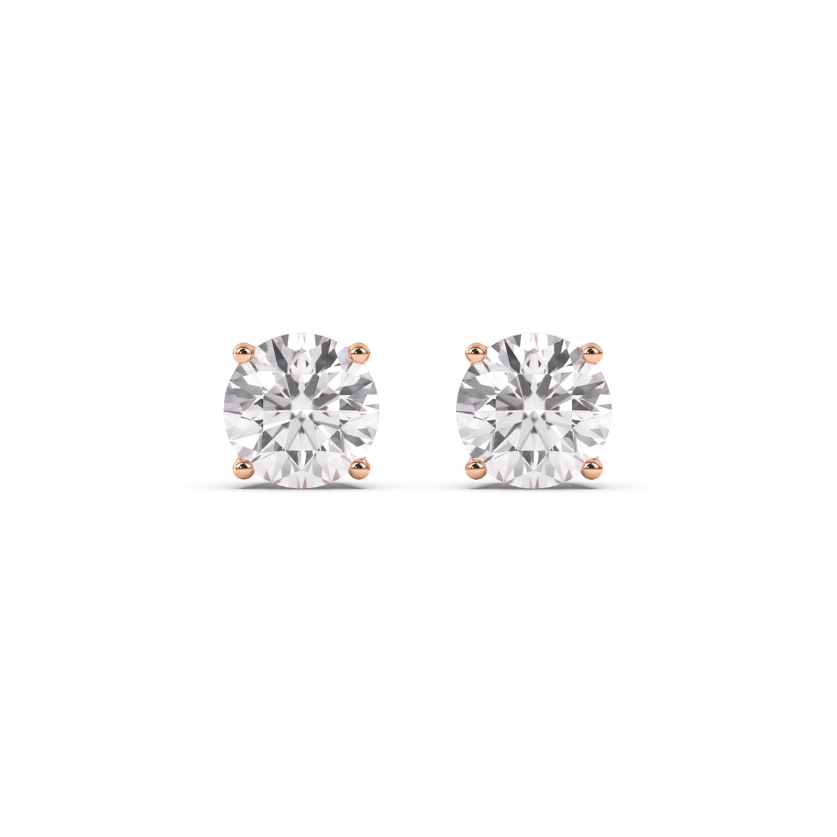 Reverra 14K Round Lab Diamond 4-Prong Studs