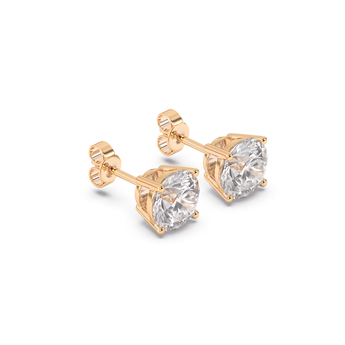 Reverra 14K Round Lab Diamond 4-Prong Studs