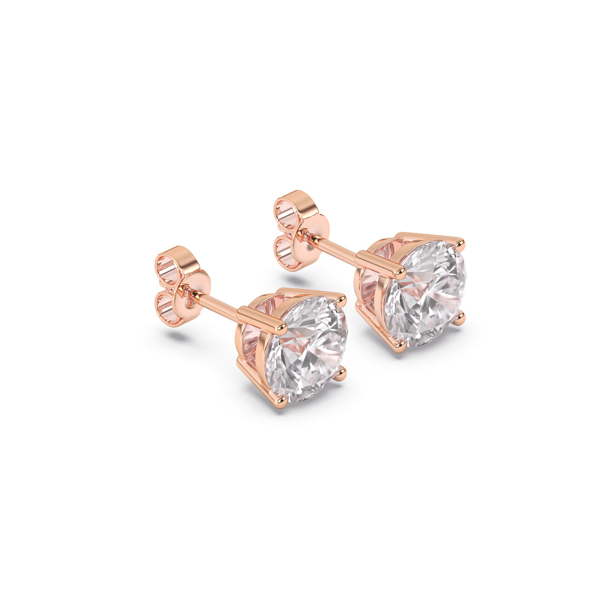 Reverra 14K Round Lab Diamond 4-Prong Studs