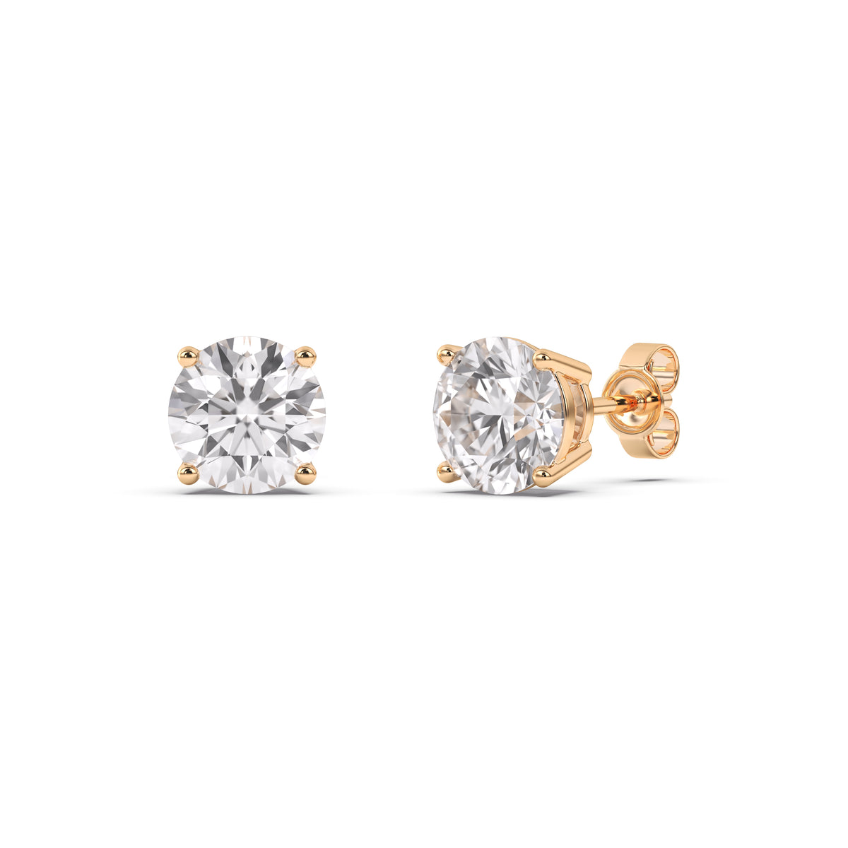 Reverra 14K Round Lab Diamond 4-Prong Studs