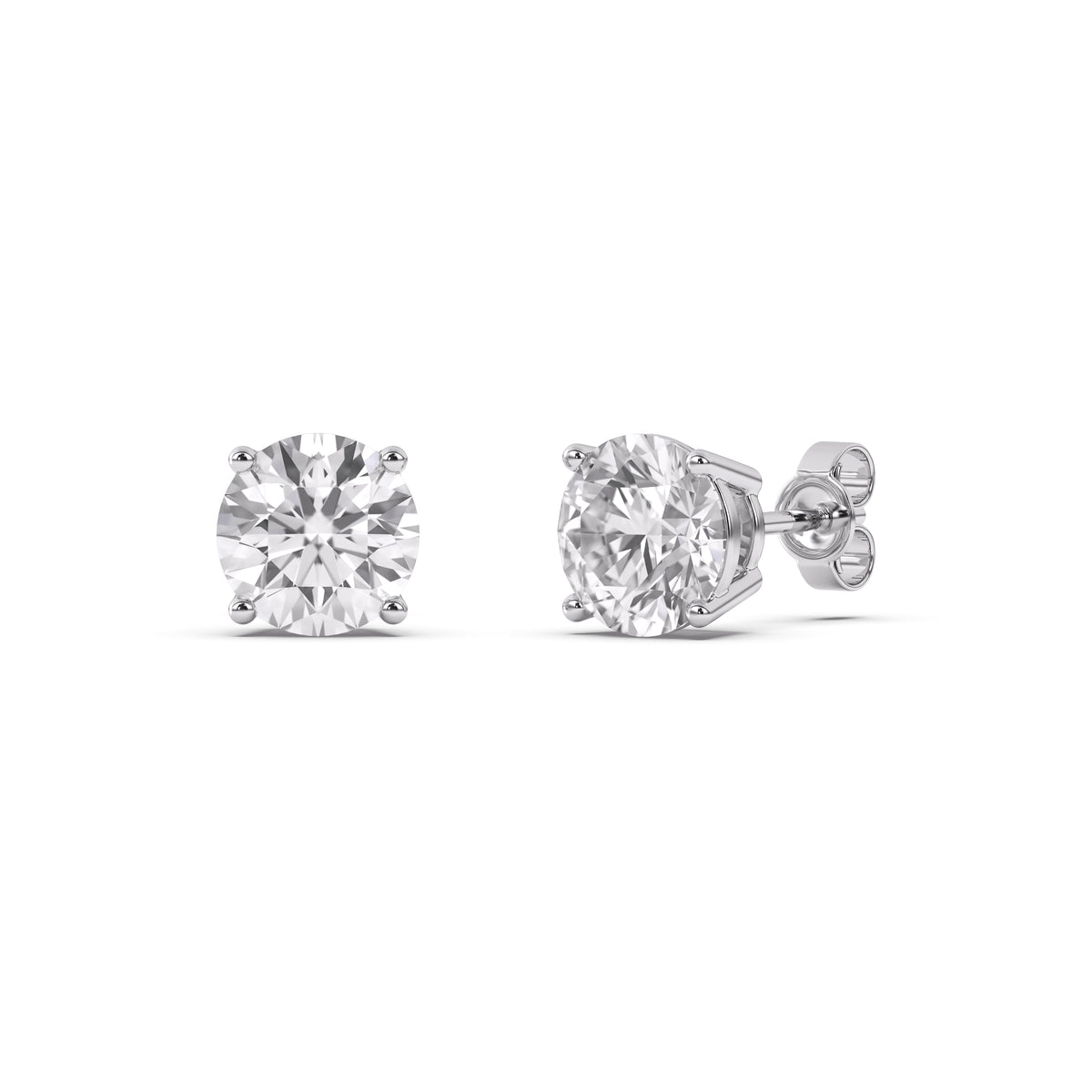 Reverra 14K Round Lab Diamond 4-Prong Studs