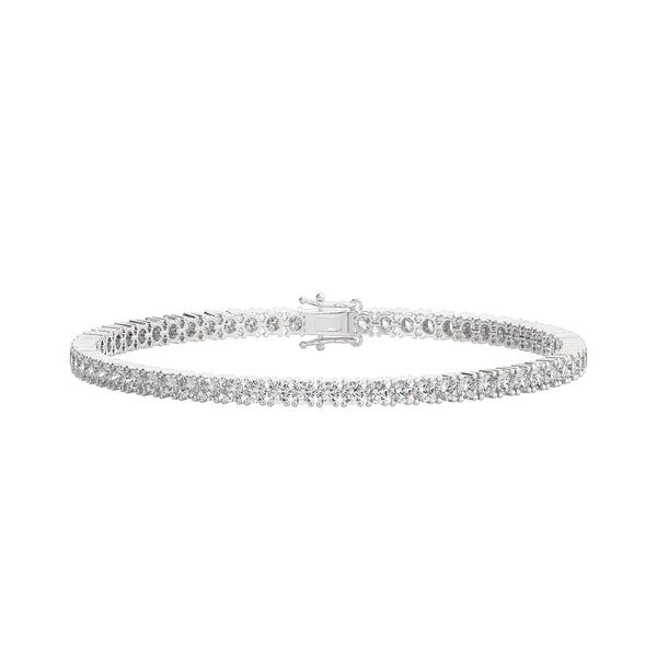 Reverra 14K Gold Round IGI Certified Lab Grown Diamond Tennis Bracelet for Women