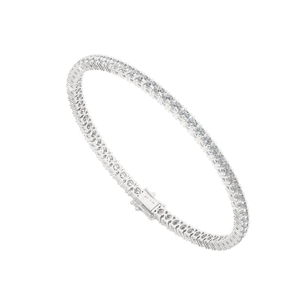 Reverra 14K Gold Round IGI Certified Lab Grown Diamond Tennis Bracelet for Women