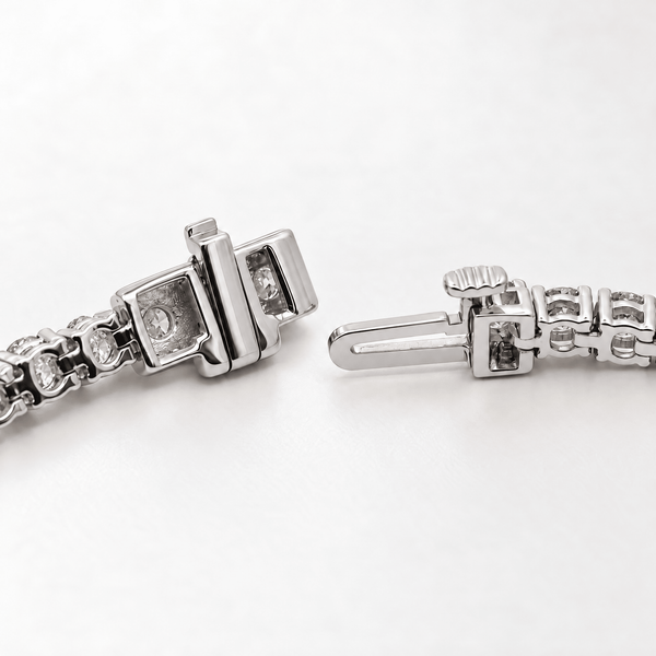 Reverra 14K Gold Round Cut Lab Grown Diamond 4-Prong Setting Tennis Bracelet - Reverra Jewels Inc.