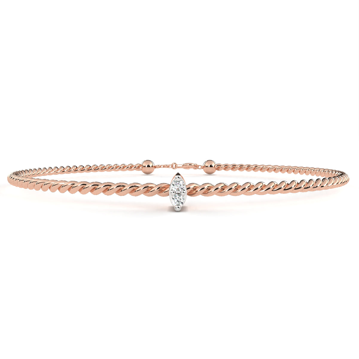 Reverra 14K Round Diamond Fashion Bracelet, CTTW-0.01