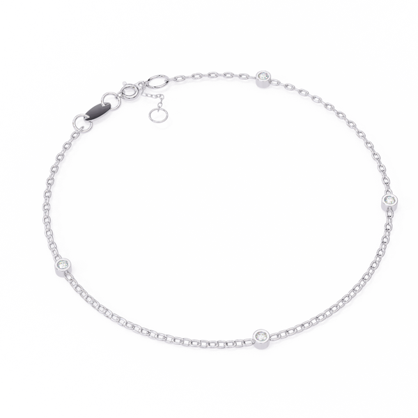 Reverra 14K Gold Round Lab Grown Diamond Flexi Bracelet for Women, CTTW-0.06