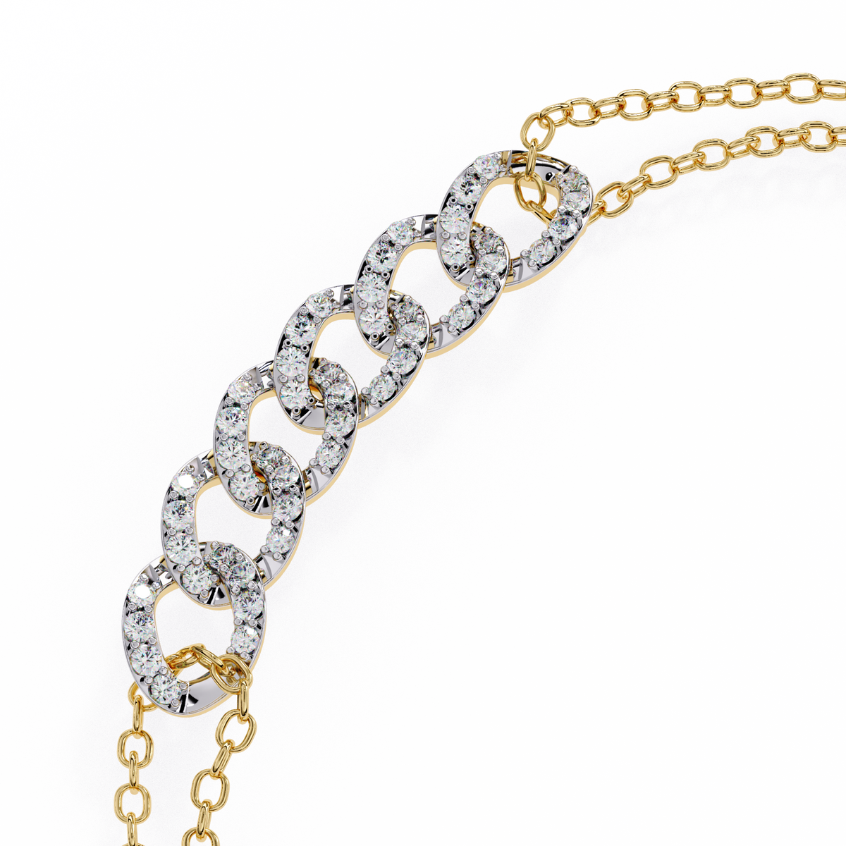 Reverra 14K Round Diamond Link Fashion Bracelet, CTTW-0.29