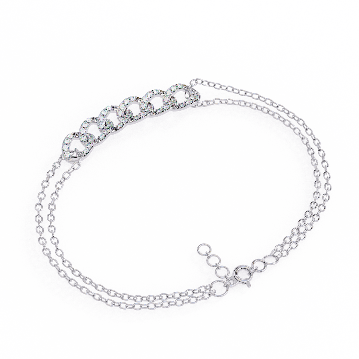 Reverra 14K Round Diamond Link Fashion Bracelet, CTTW-0.29
