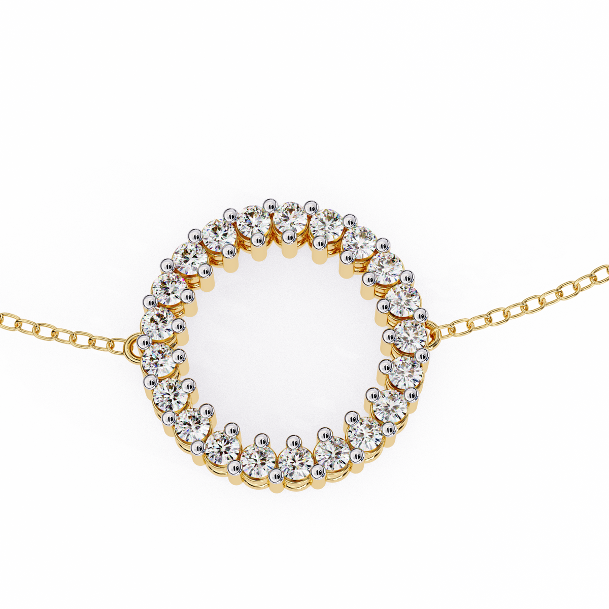 Reverra 14K Round Diamond Circle Fashion Bracelet, CTTW-0.15