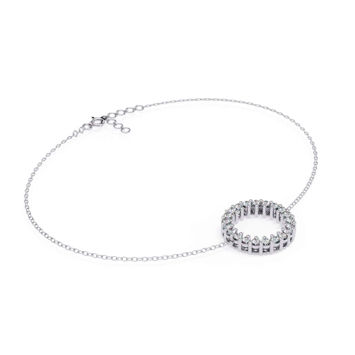 Reverra 14K Round Diamond Circle Fashion Bracelet, CTTW-0.15