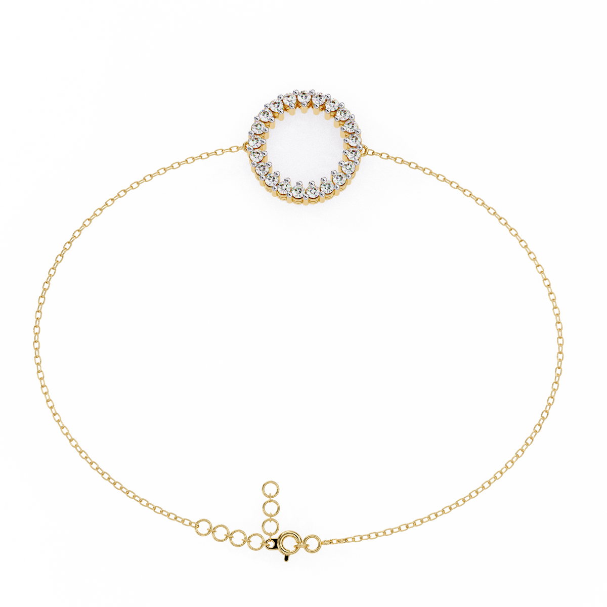 Reverra 14K Round Diamond Circle Fashion Bracelet, CTTW-0.15