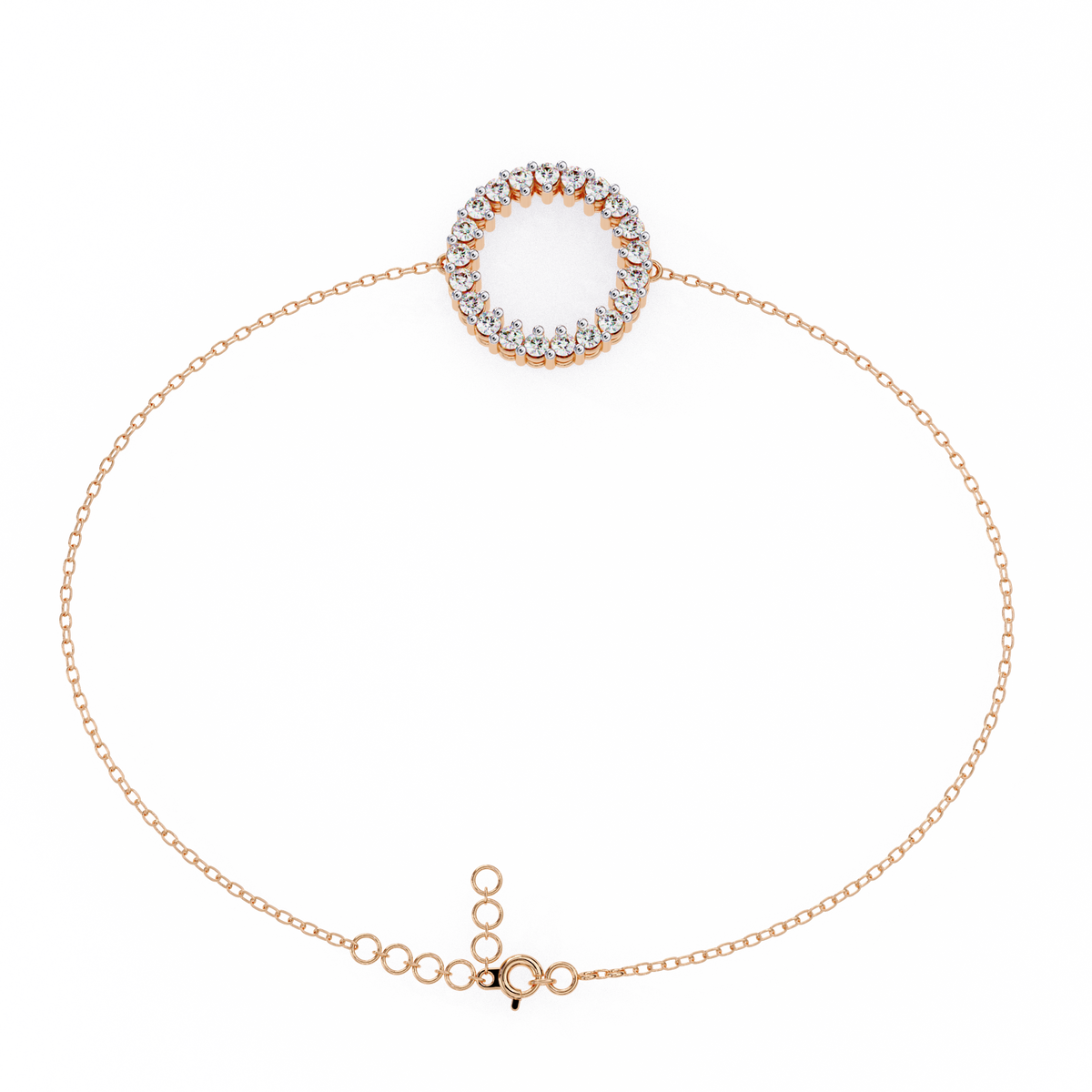 Reverra 14K Round Diamond Circle Fashion Bracelet, CTTW-0.15