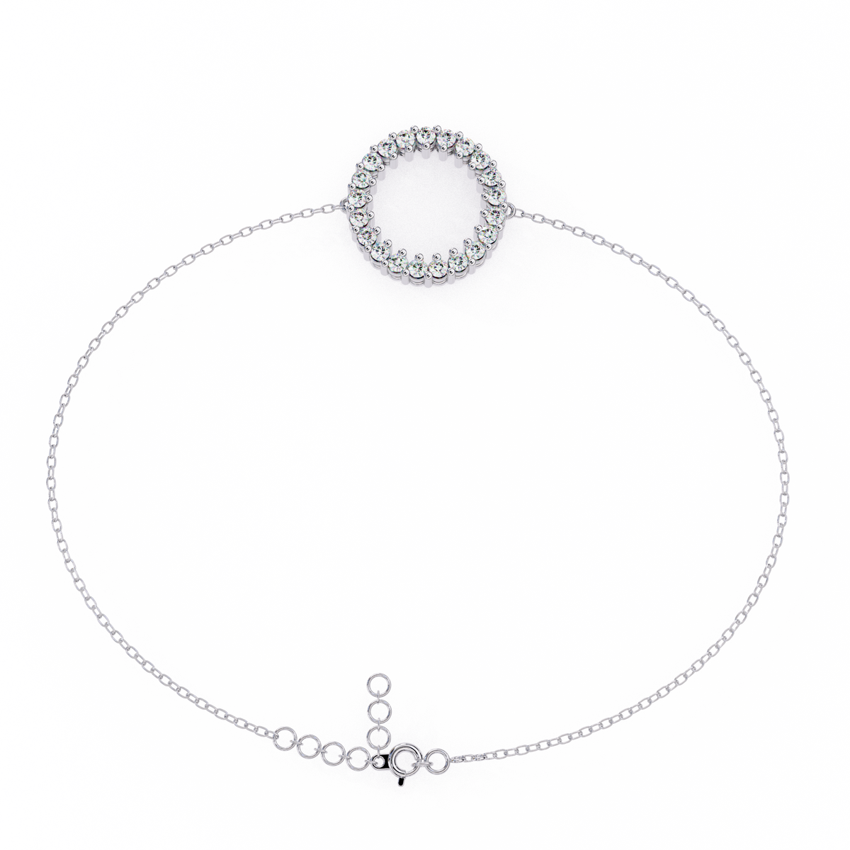 Reverra 14K Round Diamond Circle Fashion Bracelet, CTTW-0.15