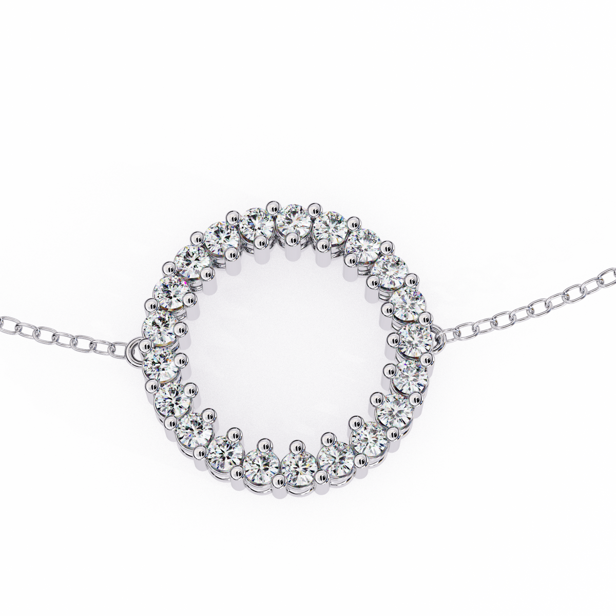 Reverra 14K Round Diamond Circle Fashion Bracelet, CTTW-0.15