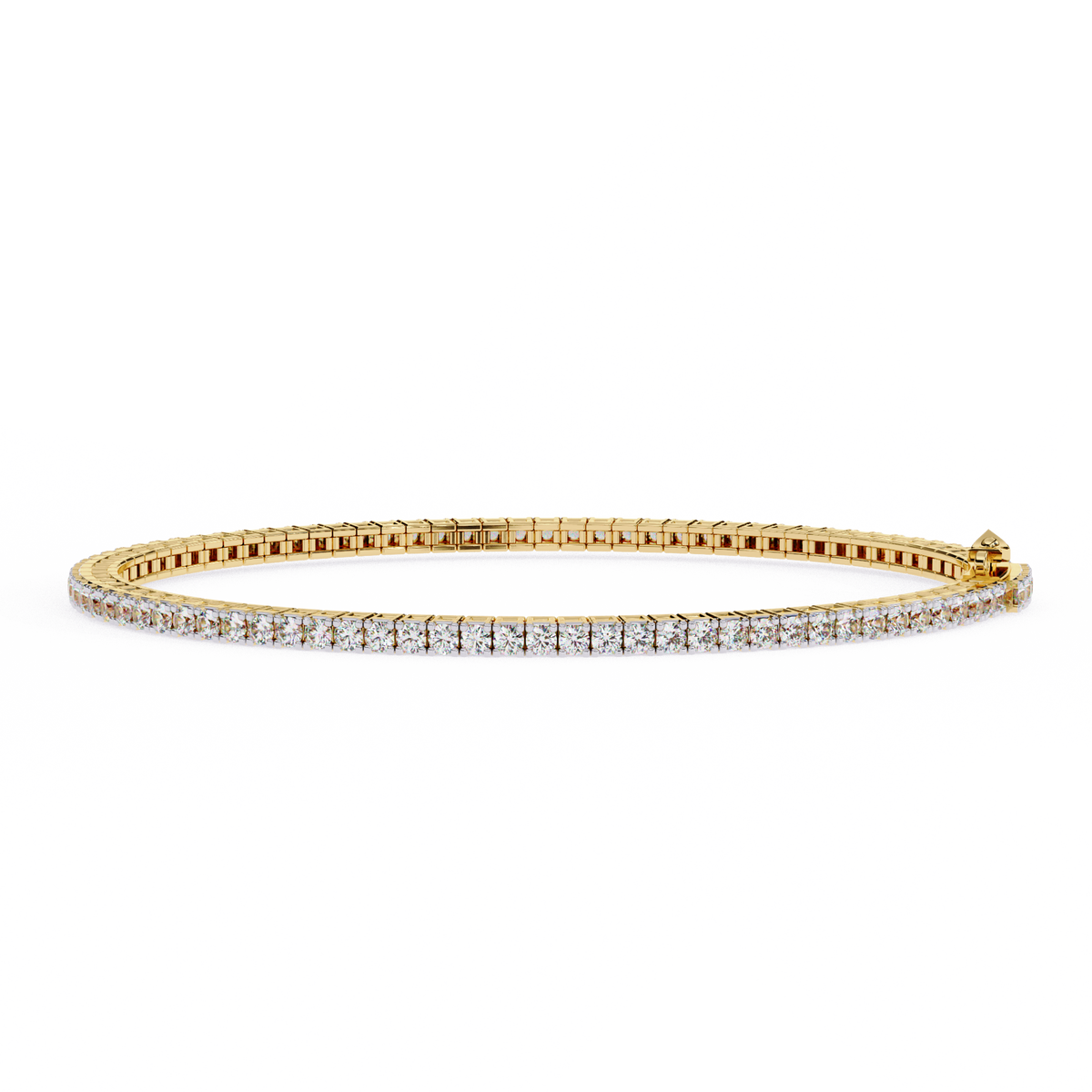 Reverra 14K Gold Round Lab Grown Diamond Classic Tennis Bracelet for Women, CTTW-1.92