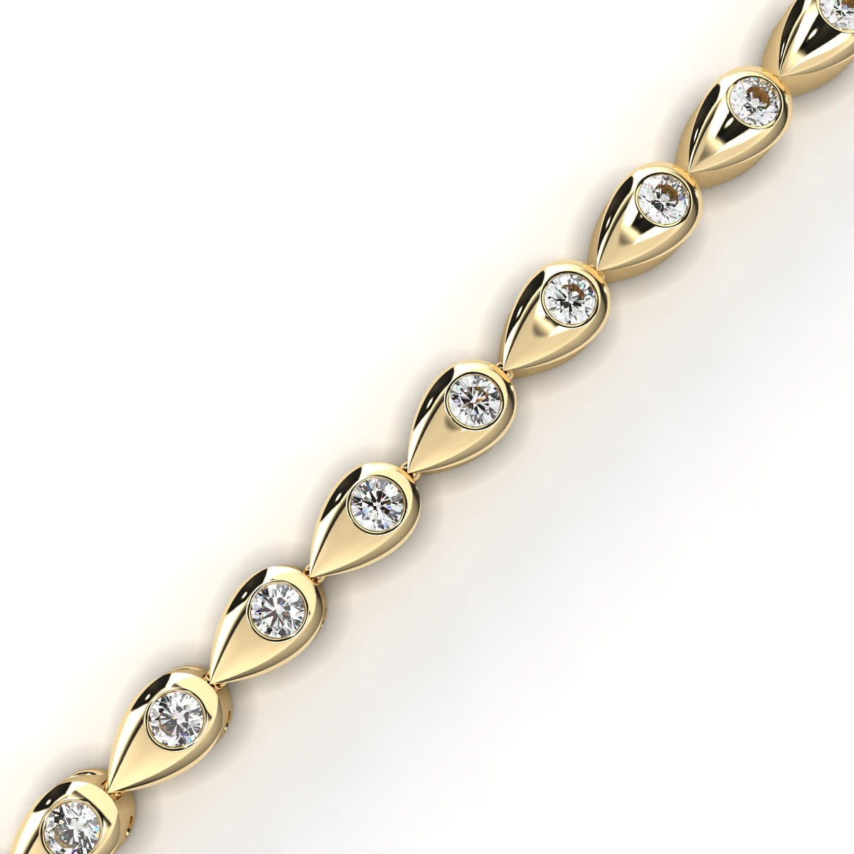 Reverra 14K Teardrop Bezel Diamond Tennis Bracelet, CTTW-1.02