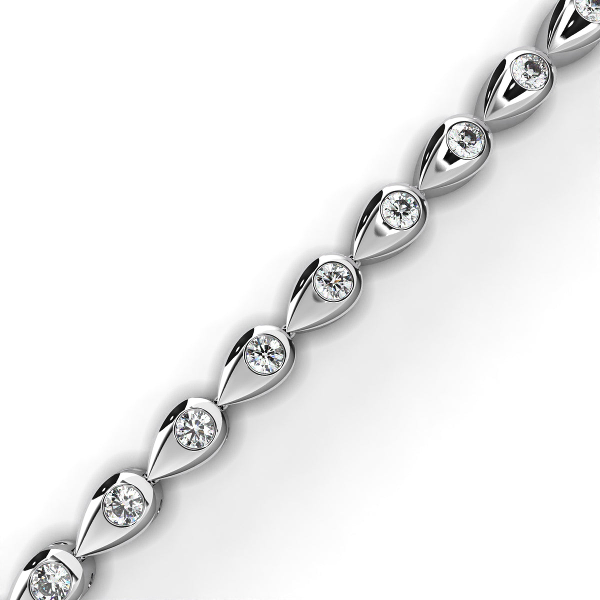 Reverra 14K Teardrop Bezel Diamond Tennis Bracelet, CTTW-1.02