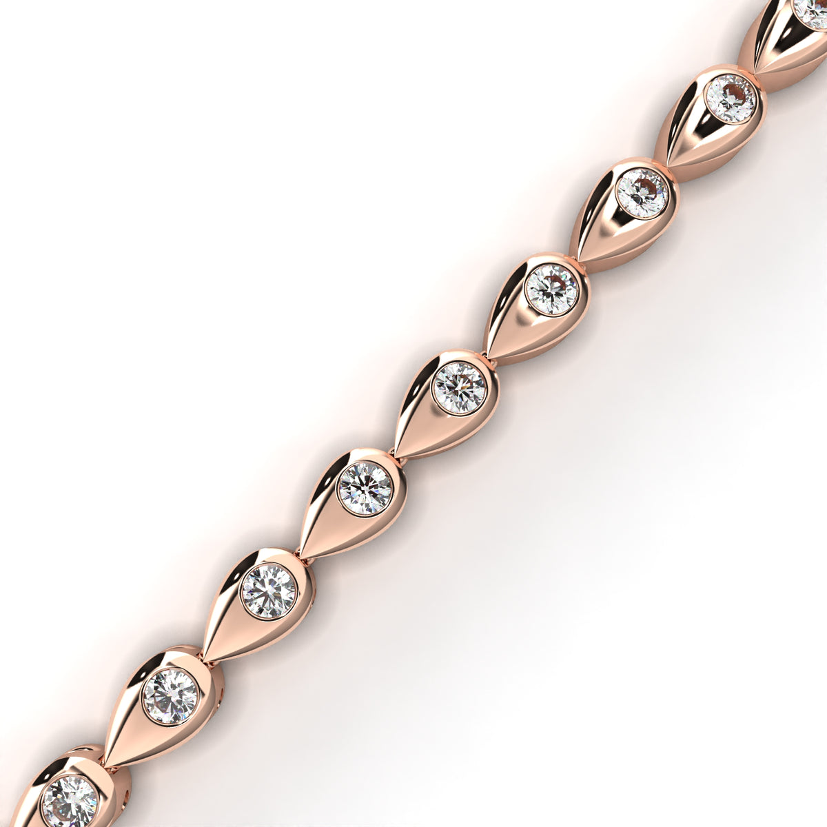 Reverra 14K Teardrop Bezel Diamond Tennis Bracelet, CTTW-1.02