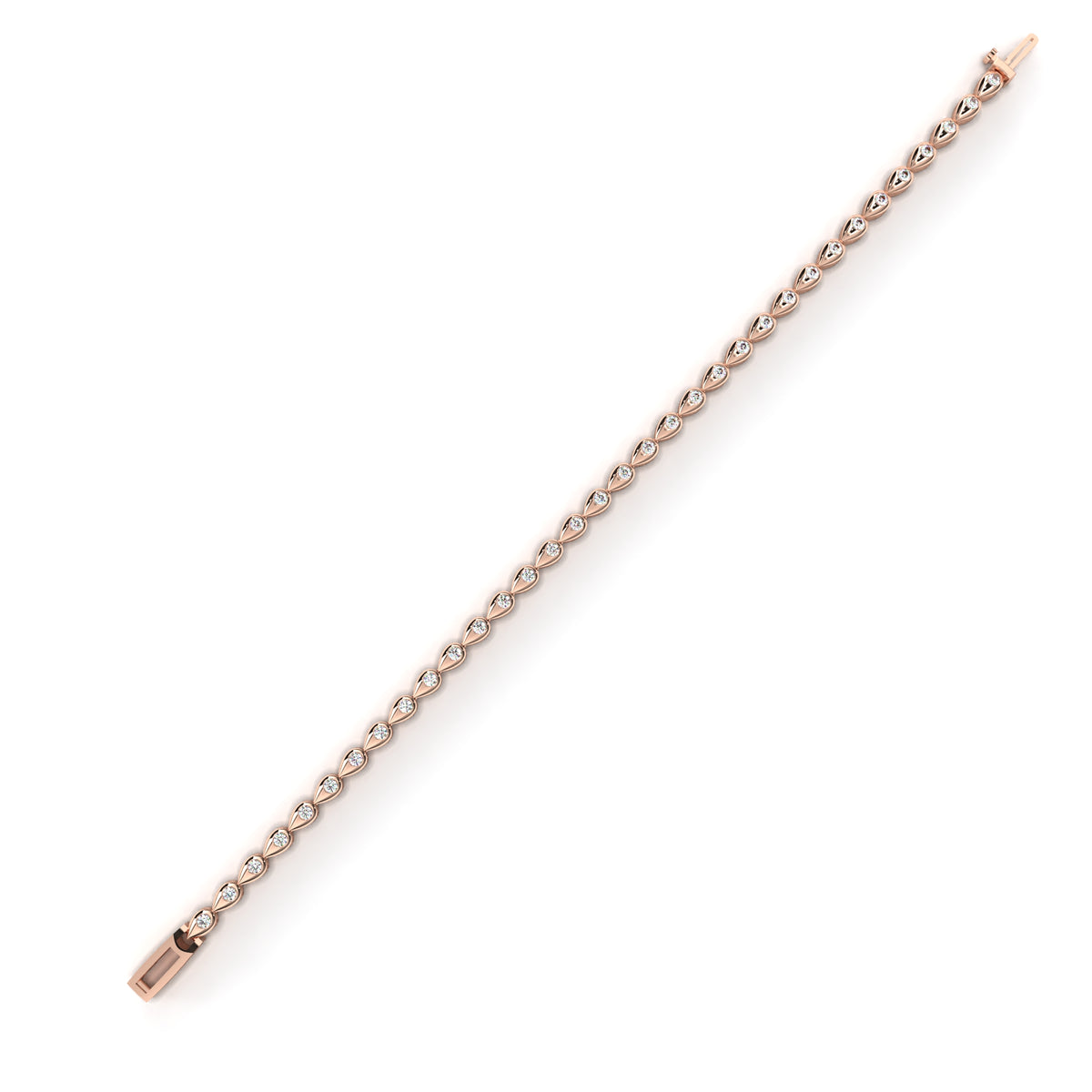 Reverra 14K Teardrop Bezel Diamond Tennis Bracelet, CTTW-1.02
