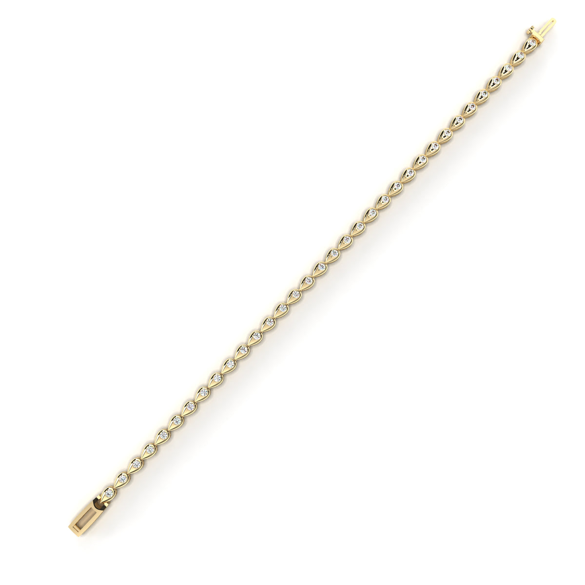 Reverra 14K Teardrop Bezel Diamond Tennis Bracelet, CTTW-1.02