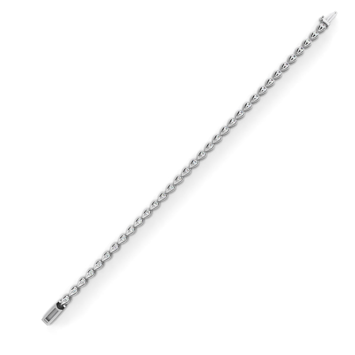 Reverra 14K Teardrop Bezel Diamond Tennis Bracelet, CTTW-1.02