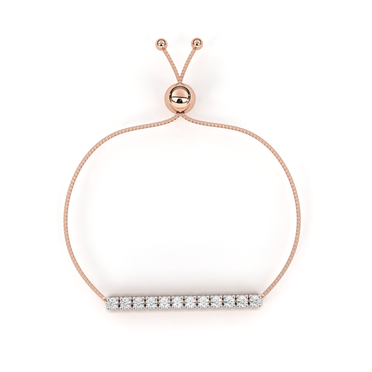 Reverra 14K Adjustable Bar Diamond Fashion Bracelet, CTTW-0.36