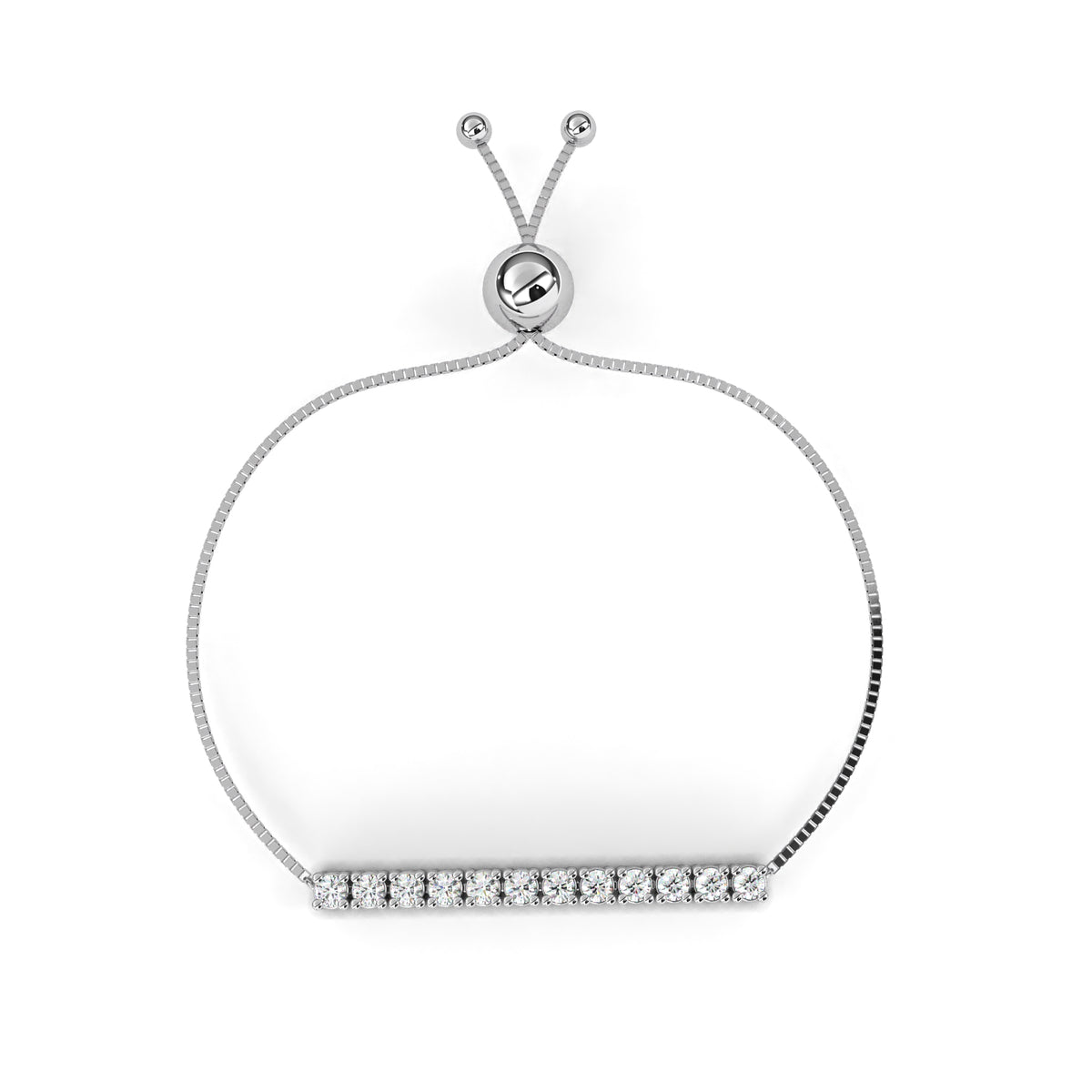 Reverra 14K Adjustable Bar Diamond Fashion Bracelet, CTTW-0.36