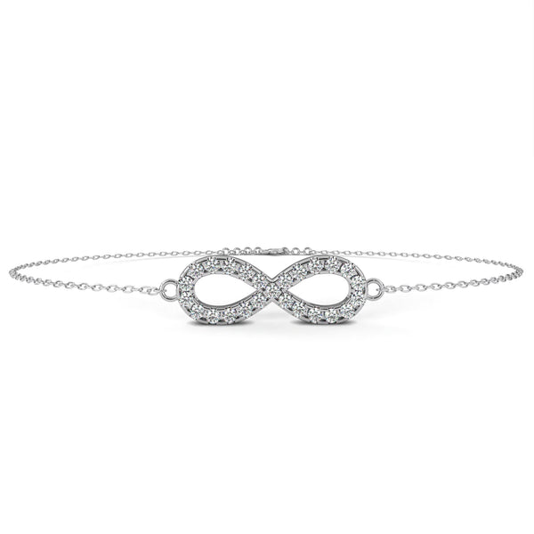 Reverra 14K Gold Round Lab Grown Diamond Infinity Symbol Fashion Bracelet for Women, CTTW-0.39