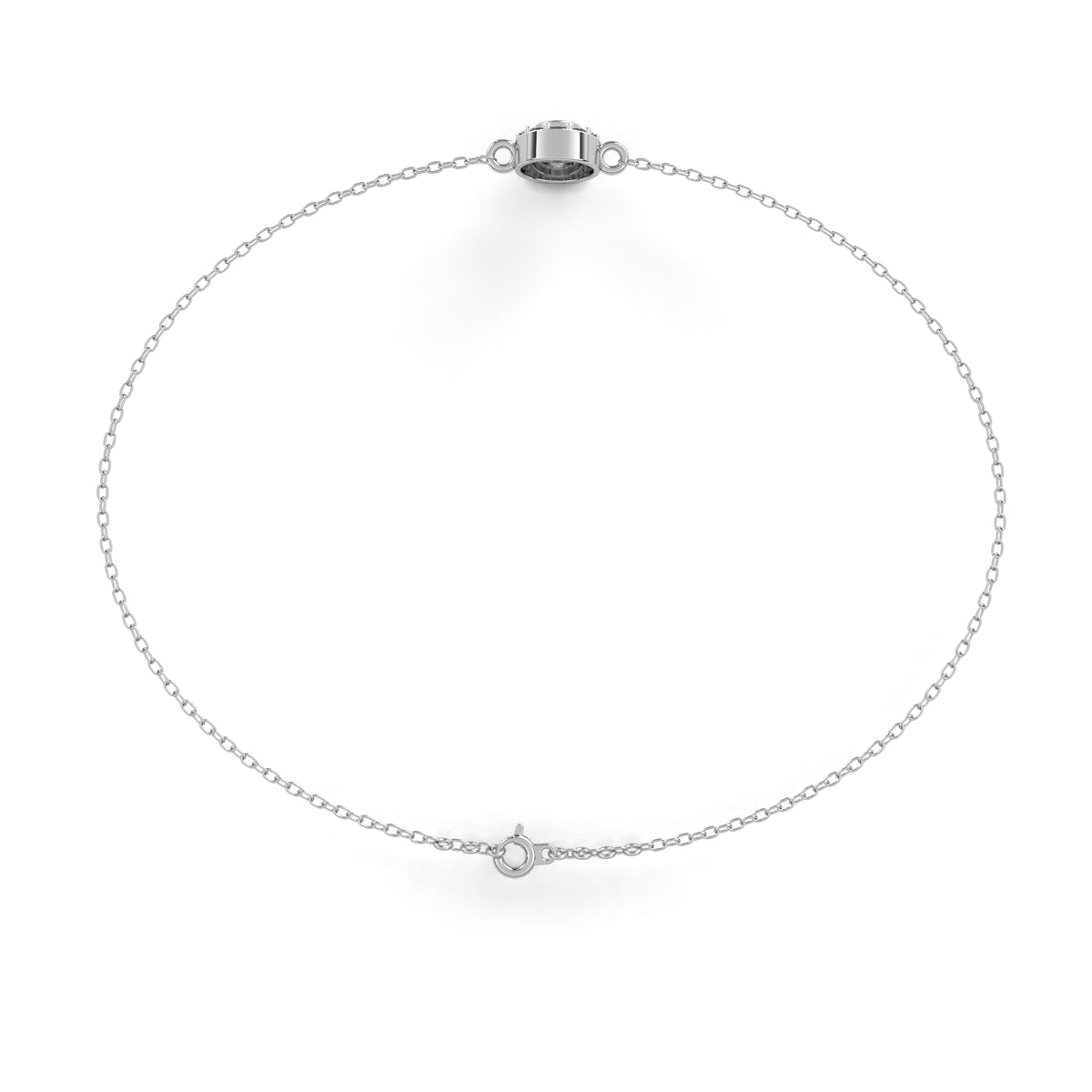 Reverra 14K Diamond Halo Round Center Bracelet, CTTW-0.24