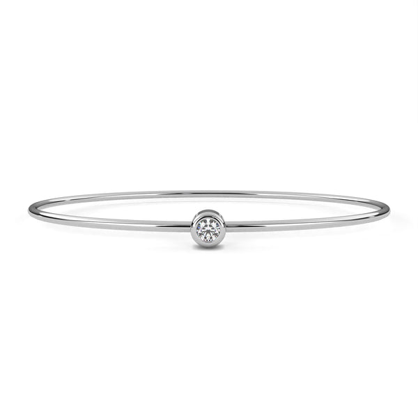Reverra 14K Gold Round Lab Grown Diamond Flexi Bracelet for Women, CTTW-0.09