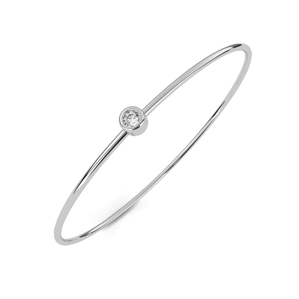 Reverra 14K Gold Round Lab Grown Diamond Flexi Bracelet for Women, CTTW-0.09