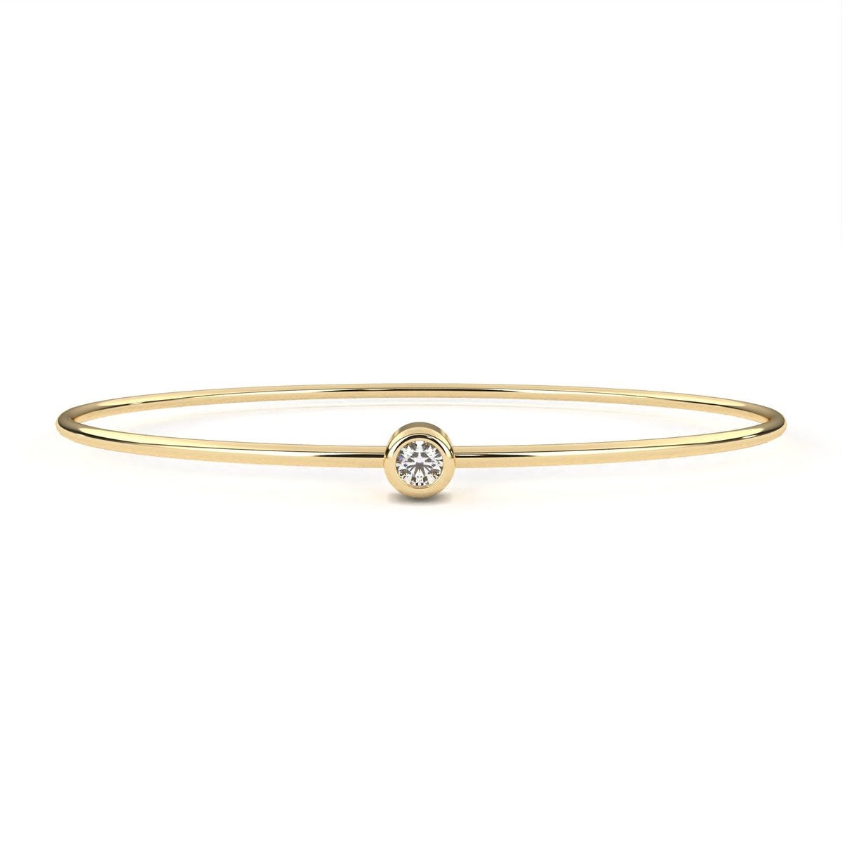 Reverra 14K Gold Round Lab Grown Diamond Flexi Bracelet for Women, CTTW-0.09