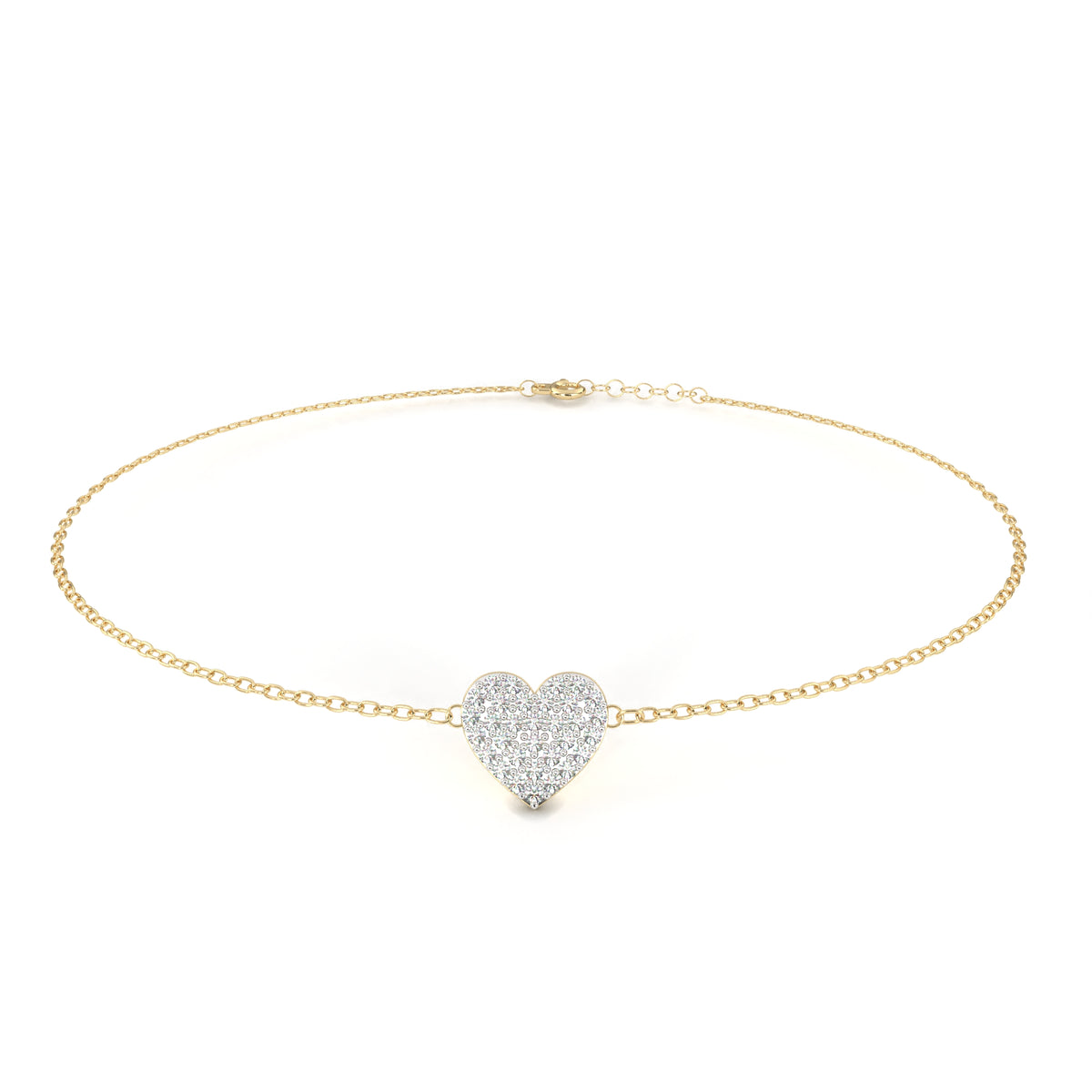 Reverra 14K Round Diamond Heart Bracelet, CTTW-0.21