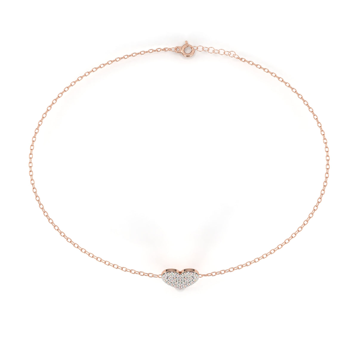 Reverra 14K Round Diamond Heart Bracelet, CTTW-0.21