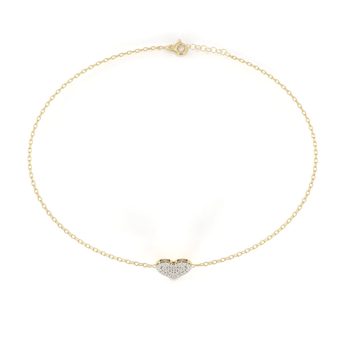 Reverra 14K Round Diamond Heart Bracelet, CTTW-0.21