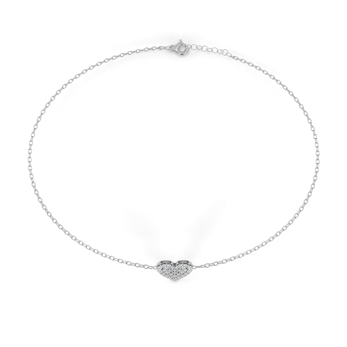 Reverra 14K Round Diamond Heart Bracelet, CTTW-0.21