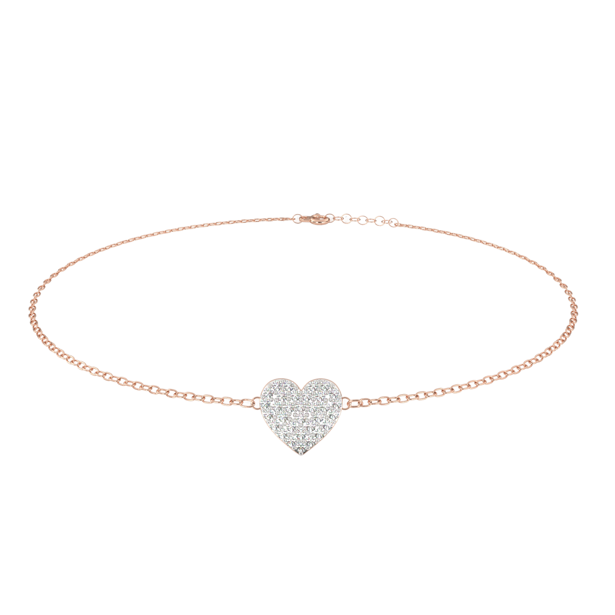 Reverra 14K Round Diamond Heart Bracelet, CTTW-0.21