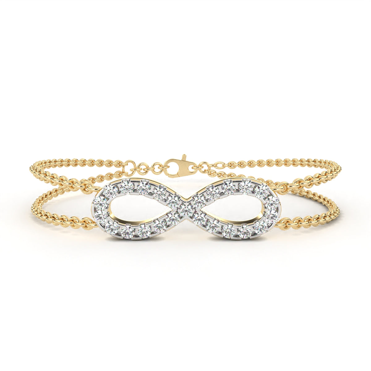 Reverra 14K Round Diamond Infinity Bracelet, CTTW-0.39