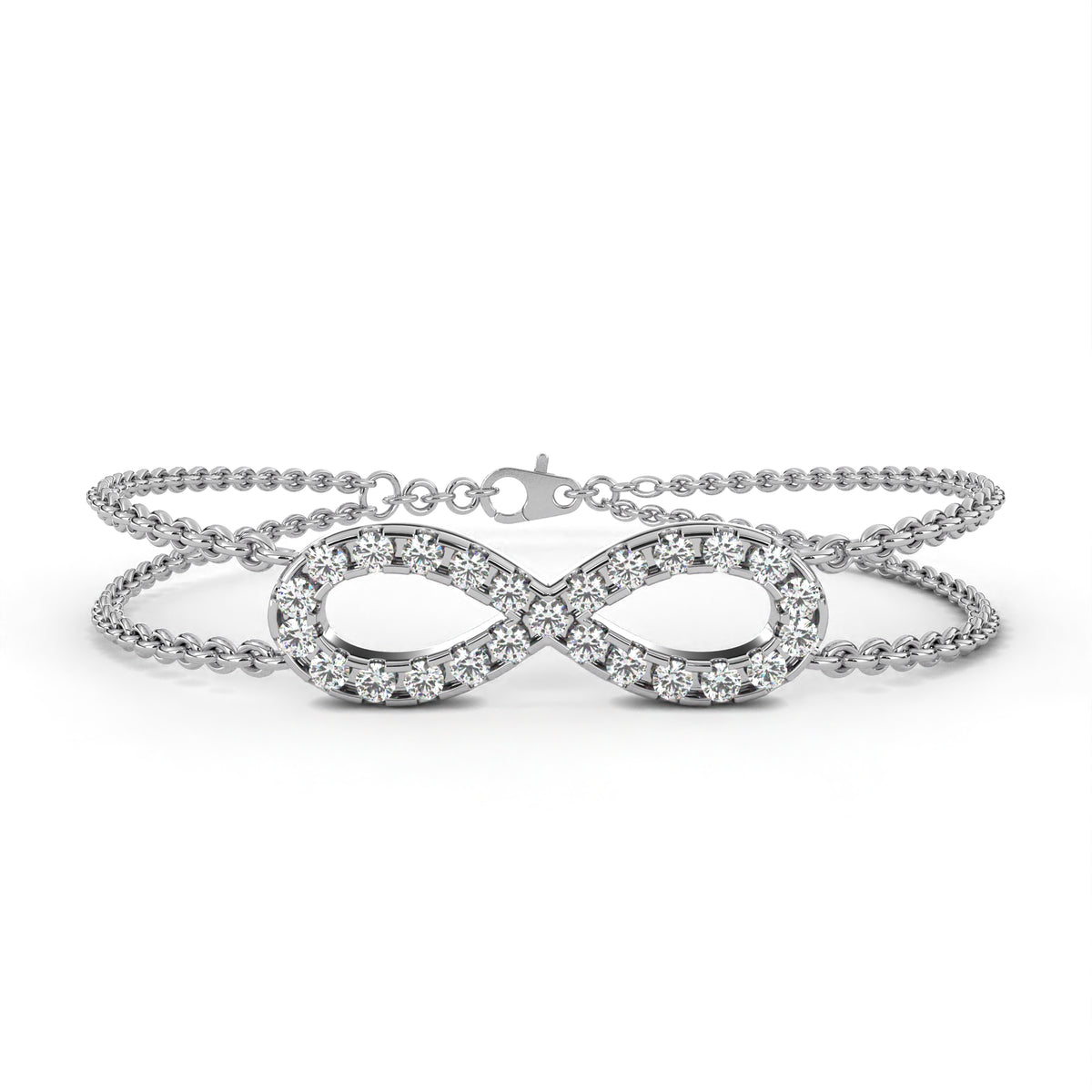 Reverra 14K Round Diamond Infinity Bracelet, CTTW-0.39