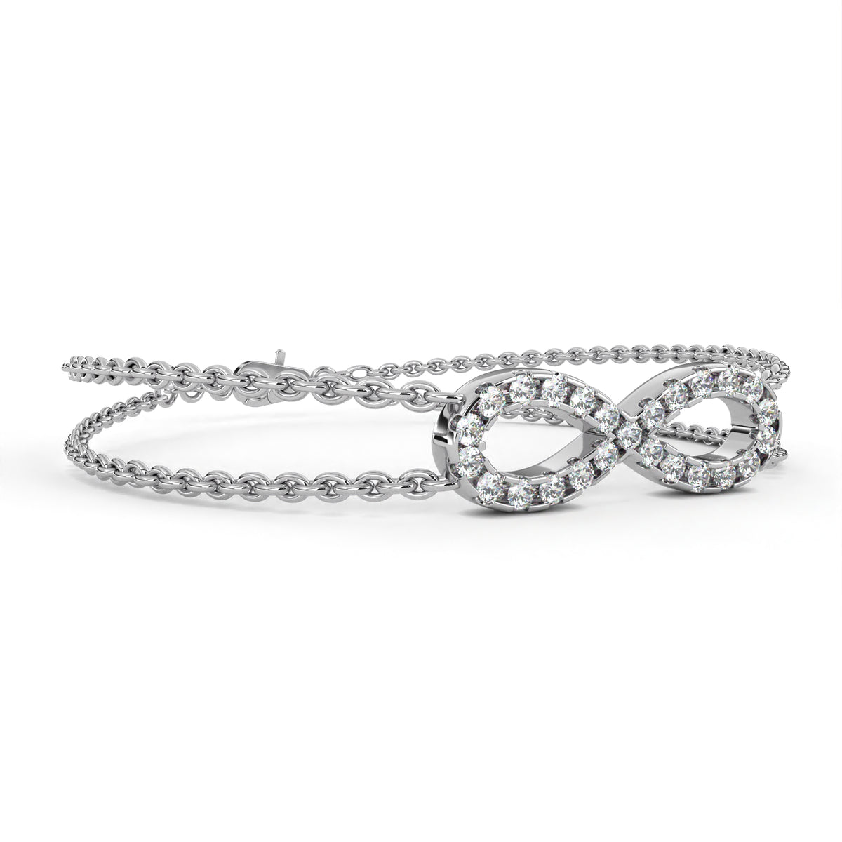 Reverra 14K Round Diamond Infinity Bracelet, CTTW-0.39