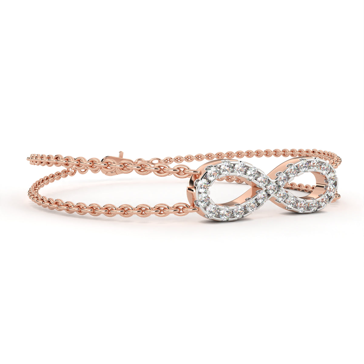 Reverra 14K Round Diamond Infinity Bracelet, CTTW-0.39