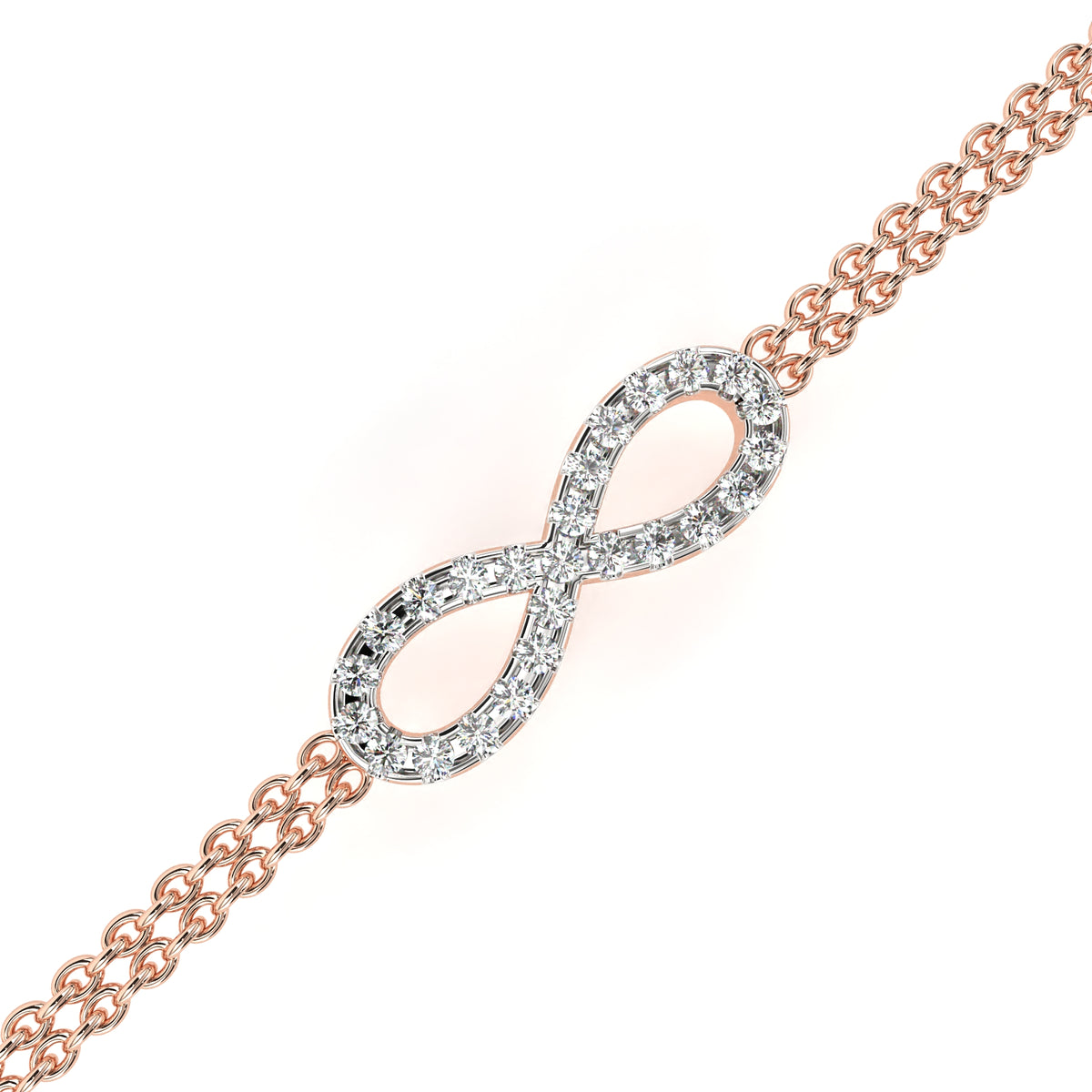 Reverra 14K Round Diamond Infinity Bracelet, CTTW-0.39