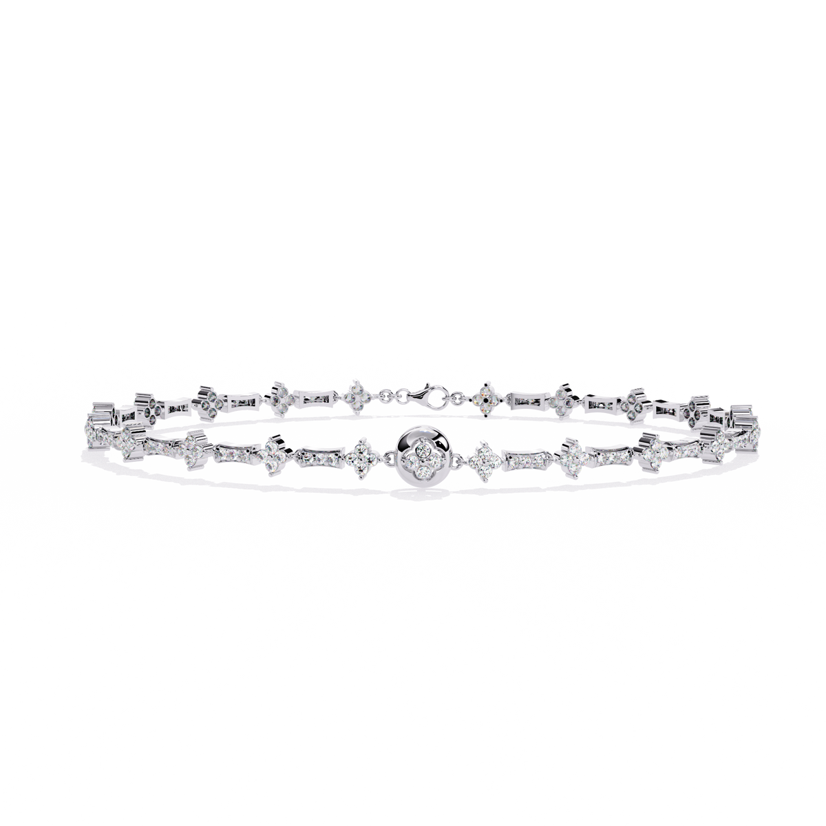 Reverra 14K Baguette Diamond Flexi Bracelet, CTTW-0.82