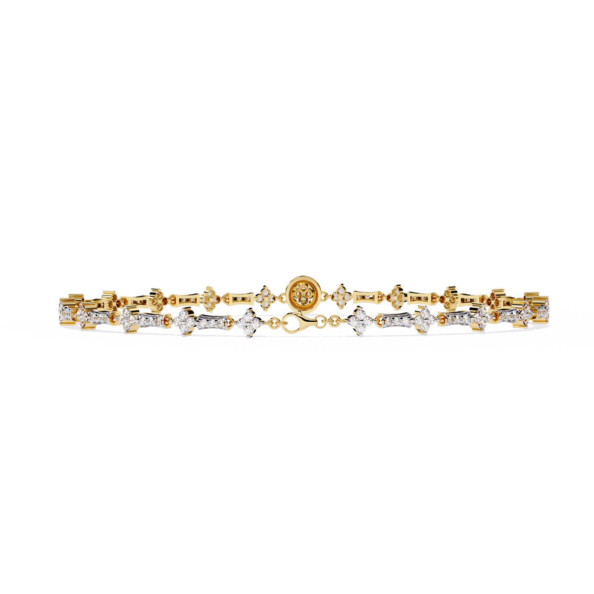 Reverra 14K Baguette Diamond Flexi Bracelet, CTTW-0.82