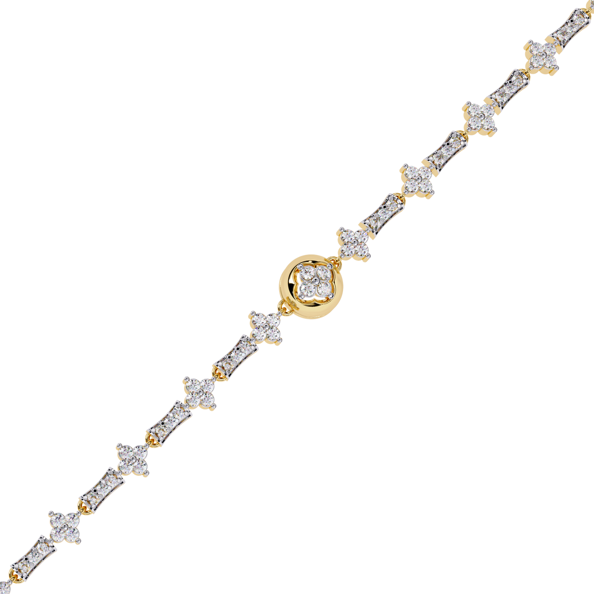 Reverra 14K Baguette Diamond Flexi Bracelet, CTTW-0.82