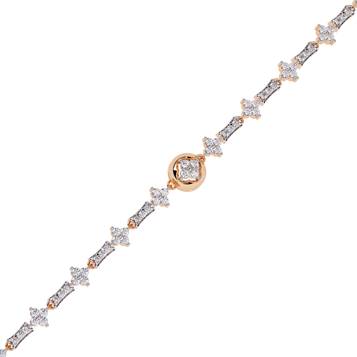 Reverra 14K Baguette Diamond Flexi Bracelet, CTTW-0.82