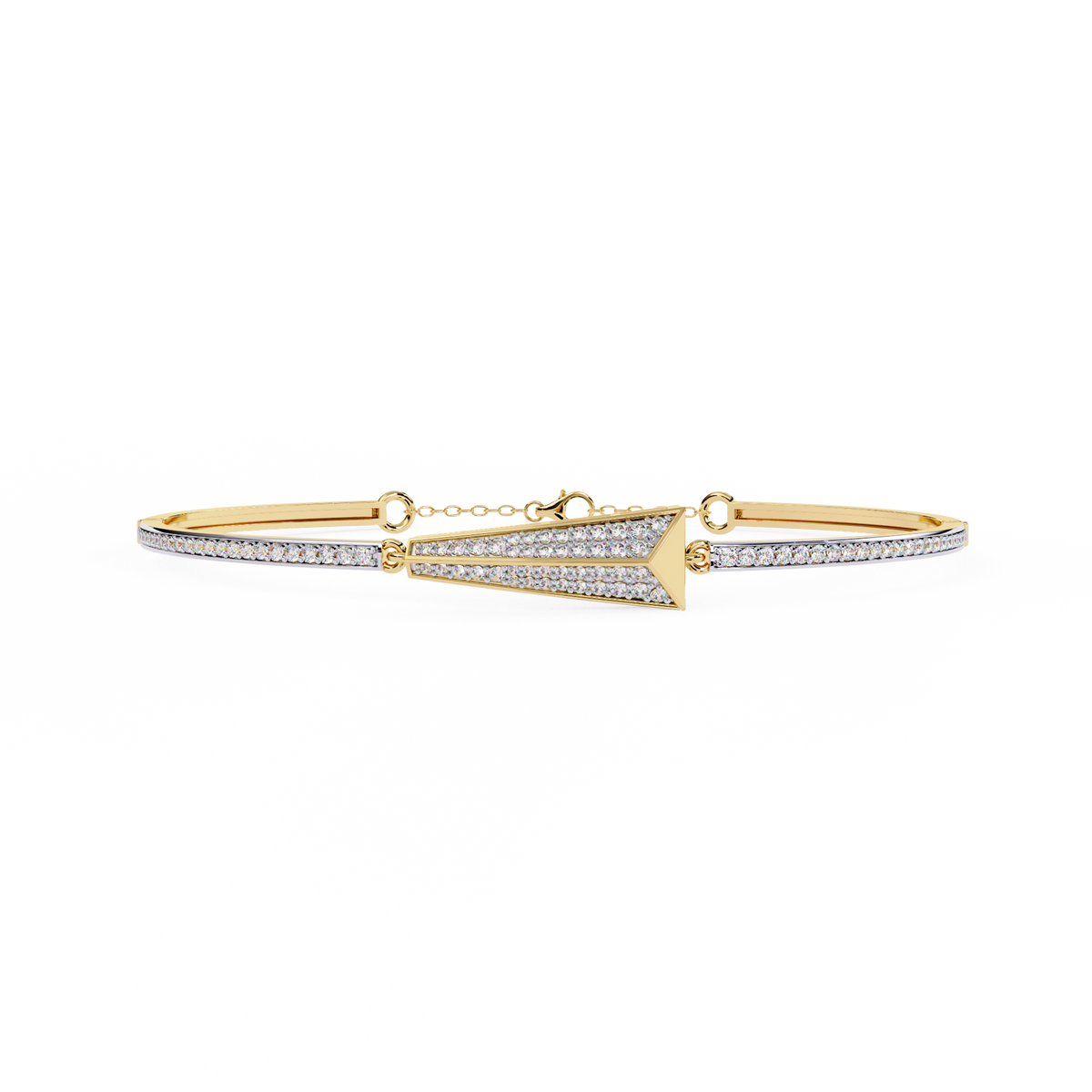 Reverra 14K Gold Round Lab Grown Diamond Flexi Bracelet for Women, CTTW-0.55