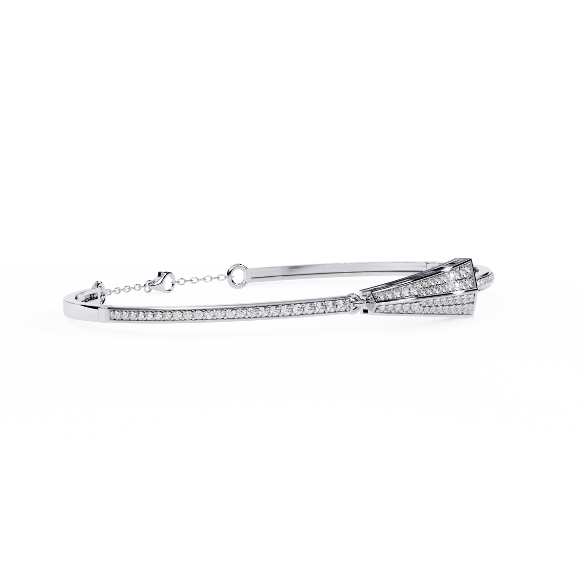 Reverra 14K Round Diamond Flexi Bangle, CTTW-0.55